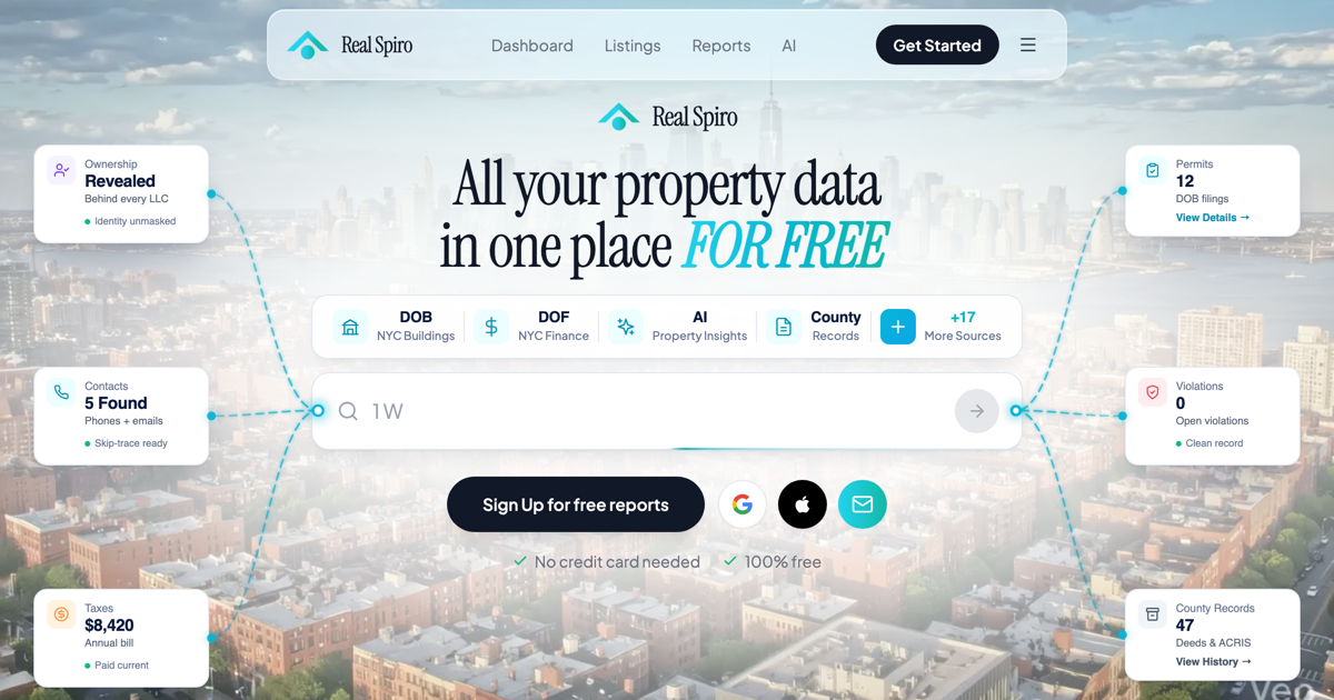 Real Spiro — The most powerful free NYC property data tool